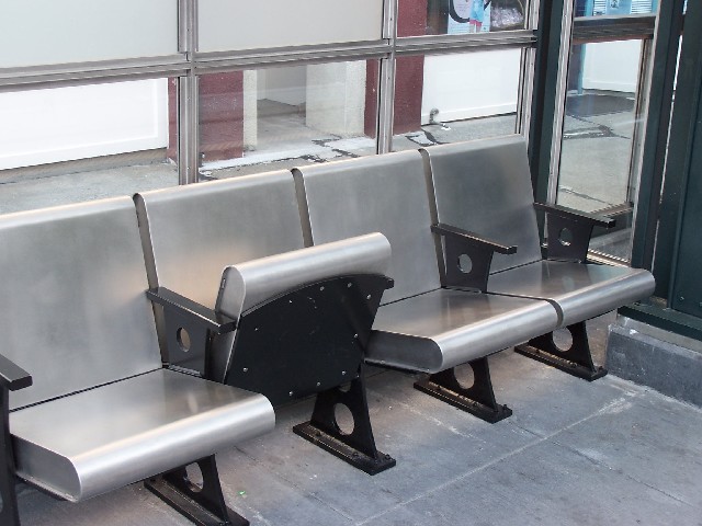 Picture of seating at the Theater District Station